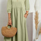 Women's Lantern Sleeve Cotton And Linen Summer Dress
