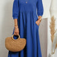Women's Lantern Sleeve Cotton And Linen Summer Dress