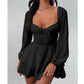 Women’s Sweetheart Neckline Skort Mini Dress