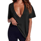 Women's Deep V-Neck Short Sleeve T-Shirt