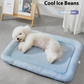 🧊🐶🐱Summer Breathable Pet Cooling Mat - Breathable Soft Sleeping Cushion for Indoor Floors Sofas and Car Travel Washable (Multiple Sizes Available)