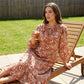 Women's Elegant Floral V-Neck Midi Dress