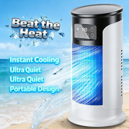 ❄️ 2026 New Evaporative Air Conditioner – Compact USB Desk Fan, Personal Cooler with 300ml Tank, Adjustable Speeds, Timer, Quiet, Portable Design for Bedside Use | Small Space Cooling Fan for Home, Travel & Outdoor Use