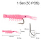 50PCS Lifelike Shrimp Lures Set with Hooks