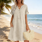 Women's Casual V-Neck Tunic Dress with Pockets