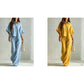 Women's Short Sleeve Shirt and Long Pants Set