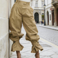 Women's Pleated Lantern Pants with Ruffled Cuffs