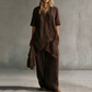 Women's Asymmetrical Top & Wide-Leg Pants Set