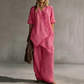 Women's Asymmetrical Top & Wide-Leg Pants Set