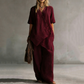 Women's Asymmetrical Top & Wide-Leg Pants Set
