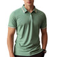 Men Fashion Contrast Lapel Quick Drying Short Sleeve T-Shirt