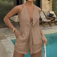 Sexy Backless Halter Top and Shorts Set