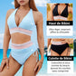 🔥💃High Waisted Tummy Control Color Block Bikini Set