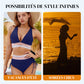 🔥💃High Waisted Tummy Control Color Block Bikini Set
