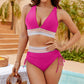 🔥💃High Waisted Tummy Control Color Block Bikini Set