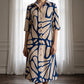 Women's Geometric Print Button-Down Shirt Dress