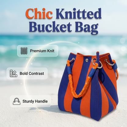 🏆👜🌴Striped Knit Bucket Handbag