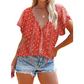 Women Casual V Neck Floral Print