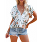 Women Casual V Neck Floral Print