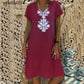 Women's Printed V-Neck Knee-Length Dress
