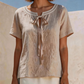 Women's Elegant Lace Tie Neck Top