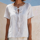 Women's Elegant Lace Tie Neck Top