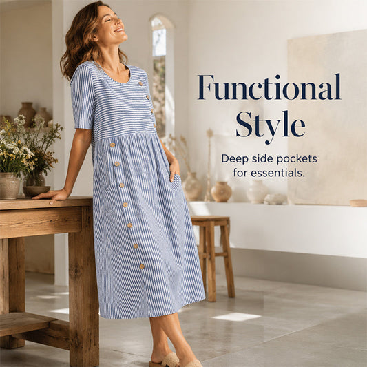 Women’s Casual Striped Relaxed Fit Dress