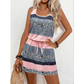 Women's Striped Sleeveless Dress with Drawstring Waist