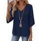 Women's V-Neck Casual Embroidered Top