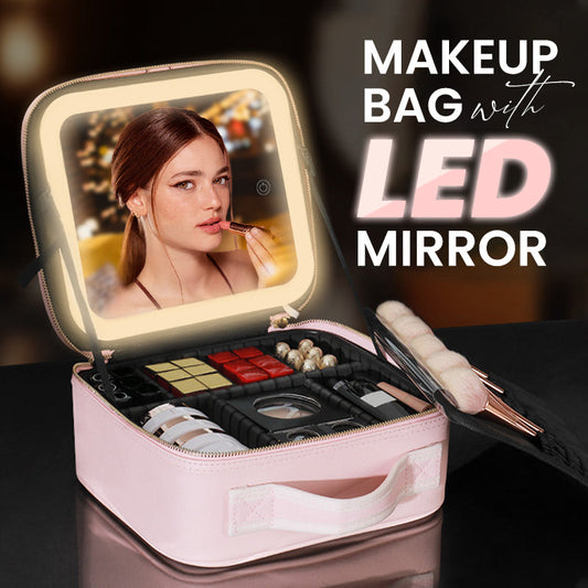 💝Portable Makeup Bag with LED Mirror