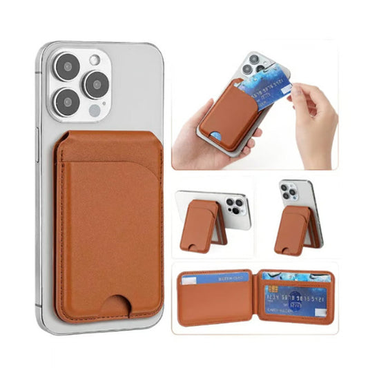 2-in-1 Magnetic PU Leather Card Holder Stand for Phone