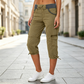 Women's High-Waist Cargo Capri Pants