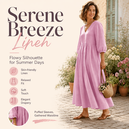 Women's V-Neck Pleated Maxi Dress