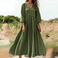 Women's V-Neck Pleated Maxi Dress