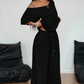 Women's Off-Shoulder Top & Pants 2-Piece Set