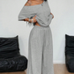 Women's Off-Shoulder Top & Pants 2-Piece Set