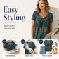 Women's Paisley Print V-Neck Short Sleeve Top