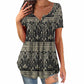 Women's Paisley Print V-Neck Short Sleeve Top