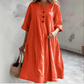 Women’s Oversized A-Line Midi Dress with Pockets