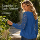 Women's Casual Lace Long-Sleeved V-Neck Top