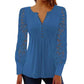 Women's Casual Lace Long-Sleeved V-Neck Top
