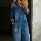 Women's Casual Long Sleeve Denim Jumpsuit