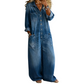 Women's Casual Long Sleeve Denim Jumpsuit