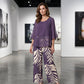 Wemon's Elegant Flowy Top & Printed Pants Set