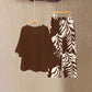 Wemon's Elegant Flowy Top & Printed Pants Set
