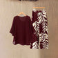 Wemon's Elegant Flowy Top & Printed Pants Set