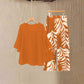 Wemon's Elegant Flowy Top & Printed Pants Set