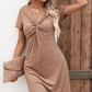 Women's V-Neck Short-Sleeved Dress