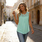 Women's Lace Pleated Sleeveless Tank Top