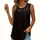 Women's Lace Pleated Sleeveless Tank Top